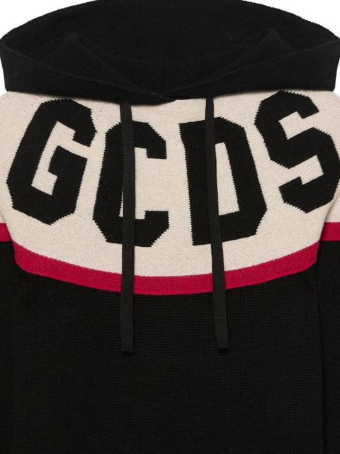 GCDS logo-embellishment hoodie - Black