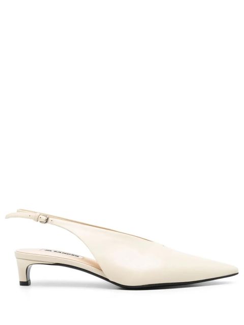 Jil Sander 40mm leather slingback pumps - Neutrals - zdjęcie produktu nr 1