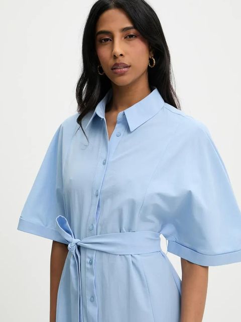 Answear.LAB sukienka kolor niebieski maxi rozkloszowana