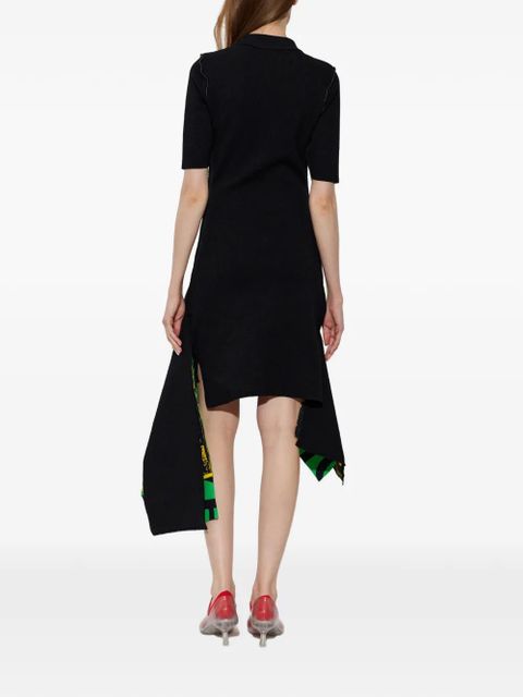 LOEWE asymmetric graphic-print dress - Black