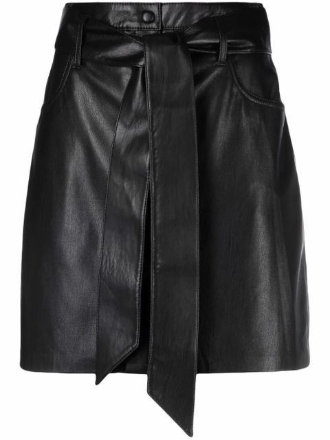 Nanushka A-line belted mini skirt - Black - zdjęcie produktu nr 1