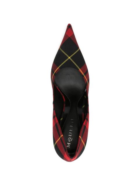 Alexander McQueen tartan-pattern heeled pumps - Red