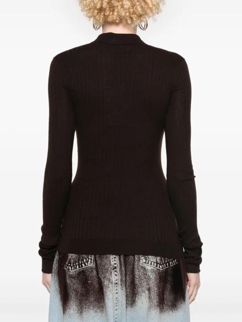 The Attico logo-appliqué sweater - Brown