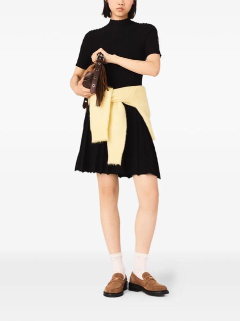 Maje ribbed-knit pleated dress - Black - zdjęcie produktu nr 2