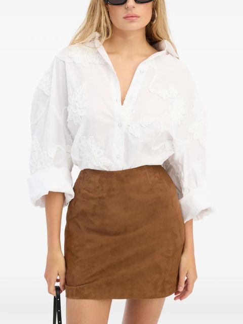 ROTATE BIRGER CHRISTENSEN flower oversized shirt - White