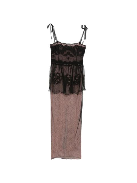 Alessandra Rich lace-tie evening dress - Black - zdjęcie produktu nr 1
