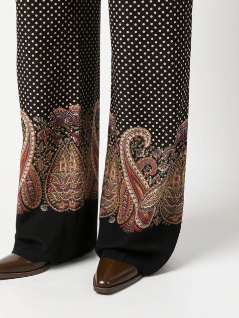 ETRO paisley-print wide-leg trousers - Black