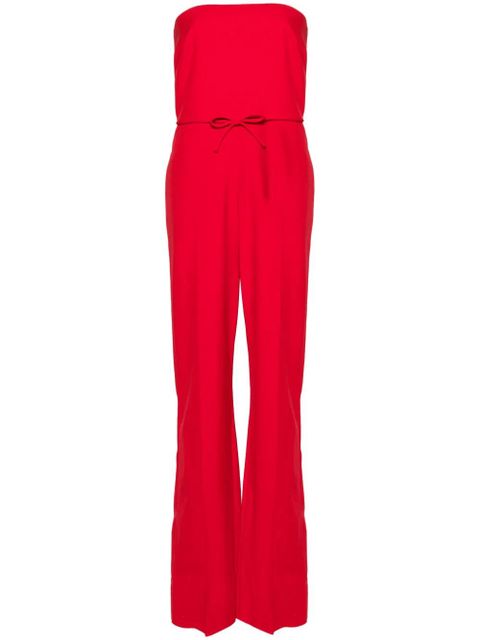 Valentino Garavani strapless straight-leg wool jumpsuit - Red