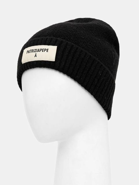Patrizia Pepe czapka z domieszką wełny kolor czarny 8F0082 K287 - zdjęcie produktu nr 2