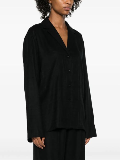 TOTEME monogram flannel shirt - Black