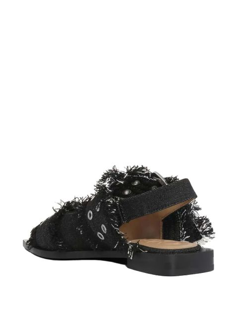 GANNI denim ballet flats - Black