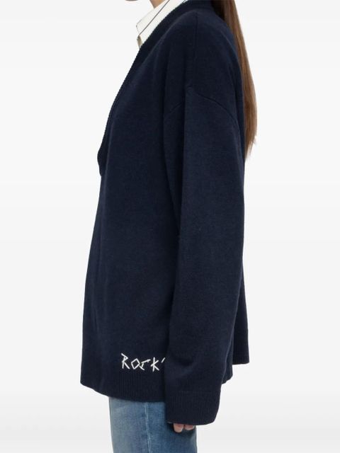 Zadig&Voltaire Swyny V-neck embroidered sweater - Blue