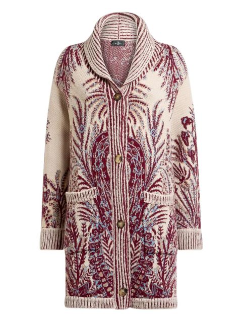 ETRO floral-jacquard button-fastening coat - Red - zdjęcie produktu nr 1