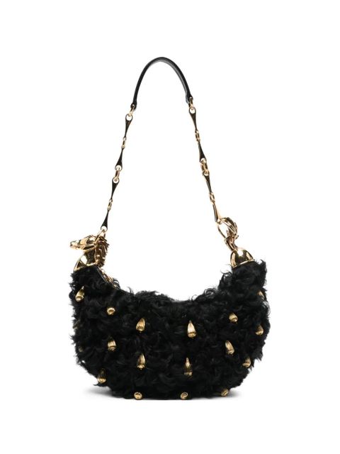 Chloé Chain Horse shearling shoulder bag - Black - zdjęcie produktu nr 1