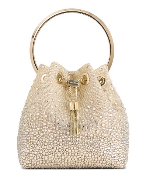 Jimmy Choo Bon Bon crystal-embellished bucket bag - Neutrals - zdjęcie produktu nr 1
