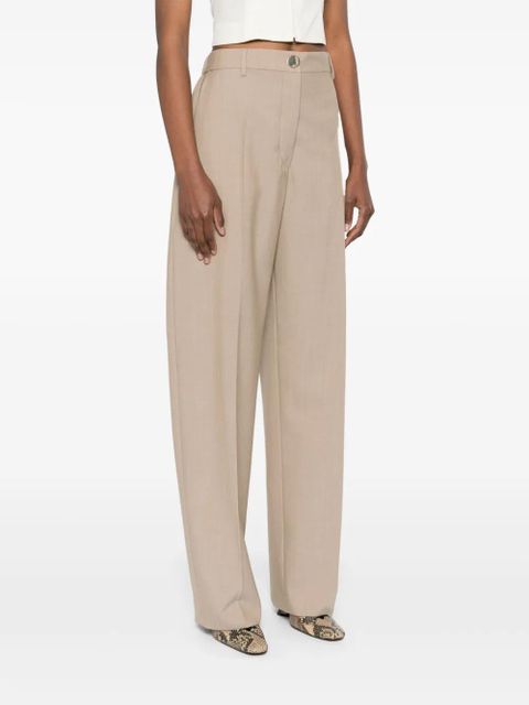 Sportmax virgin wool high-waisted trousers - Neutrals
