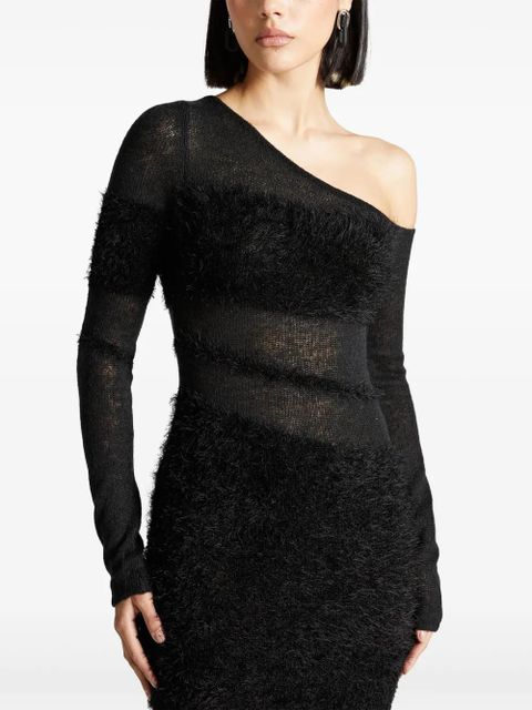 Manière De Voir off-shoulder knitted maxi dress - Black