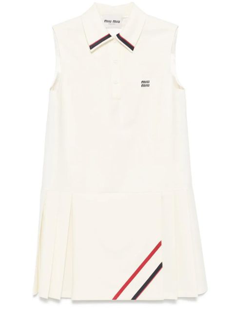 Miu Miu pleated shirt dress - Neutrals - zdjęcie produktu nr 1