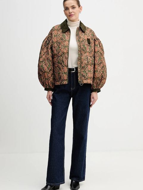 Barbour kurtka x Farm Rio kolor multicolor przejściowa oversize LQU1869