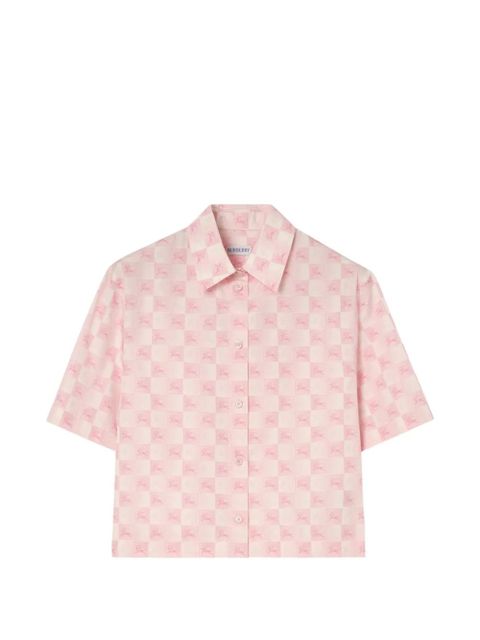 Burberry cropped EKD checkerboard​ cotton shirt - Pink - zdjęcie produktu nr 1