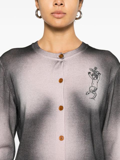 Vivienne Westwood Elle embroidered ombré cardigan - Black