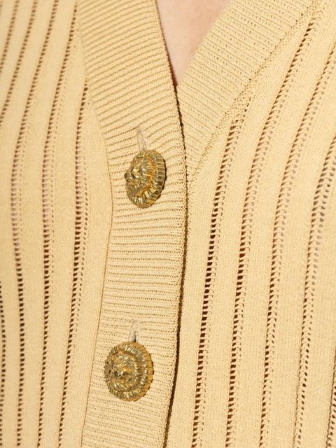 Balmain fringed-sleeve buttoned cardigan - Neutrals