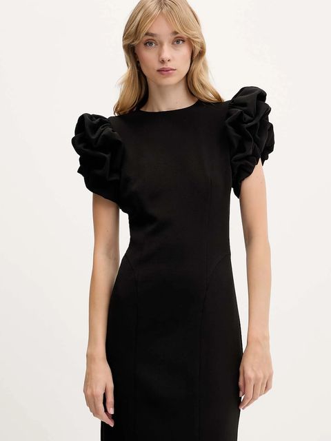 Rotate sukienka kolor czarny maxi dopasowana 114668100