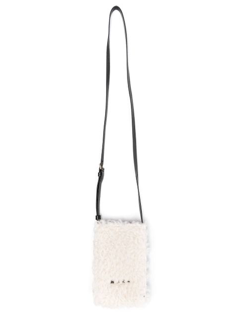 Marni shearling logo-print phone case - White - zdjęcie produktu nr 1