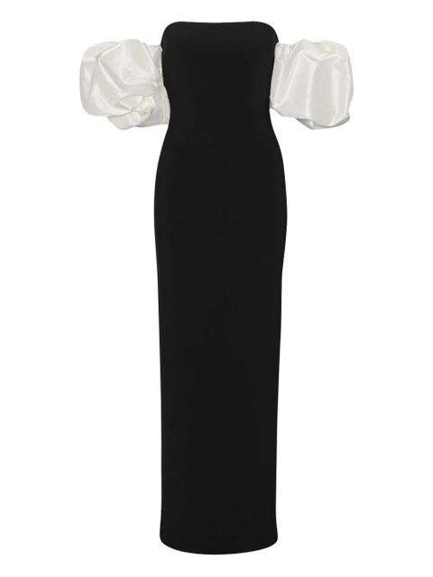 ROTATE BIRGER CHRISTENSEN puff sleeve maxi dress - Black