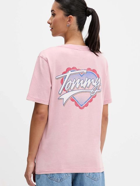 Tommy Jeans t-shirt bawełniany damski kolor różowy DW0DW21524 - zdjęcie produktu nr 1