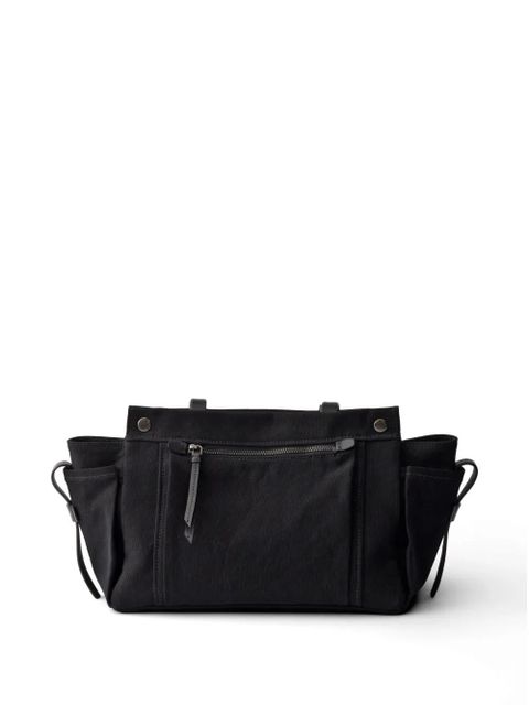 Prada Route large canvas and leather tote bag - Black - zdjęcie produktu nr 2