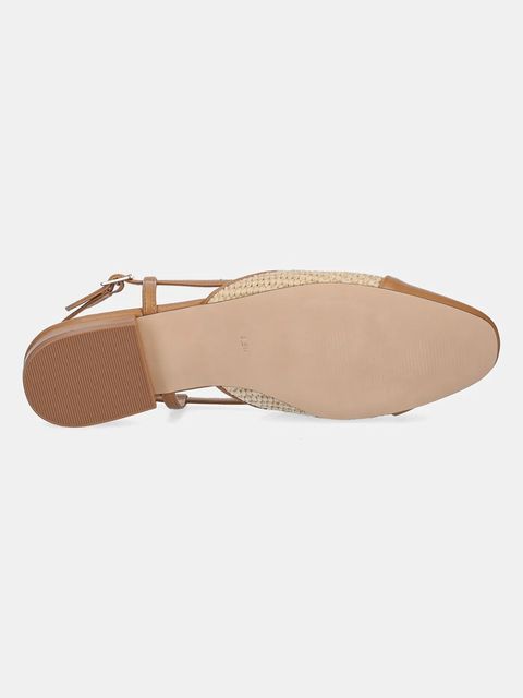 Steve Madden baleriny Belinda kolor beżowy z odkrytą piętą SM11002823