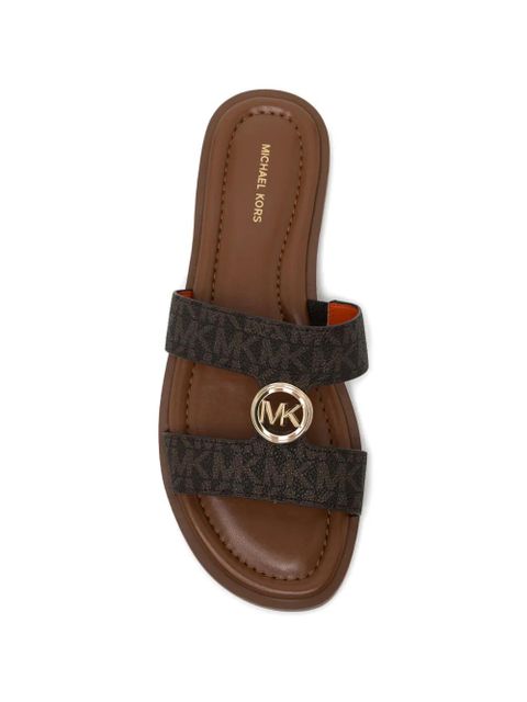 Michael Kors all-over logo buckle sandals - Brown