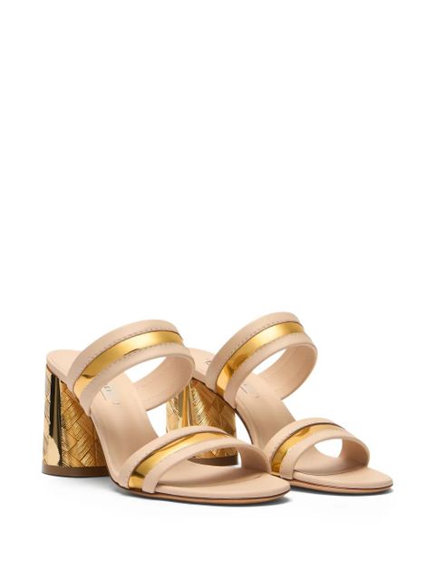 Casadei Cleo Reflex metallic-trim woven heel sandals - Neutrals - zdjęcie produktu nr 2
