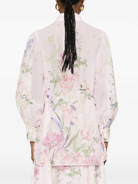 Charo Ruiz Ibiza floral-print puff-sleeve shirt - Pink