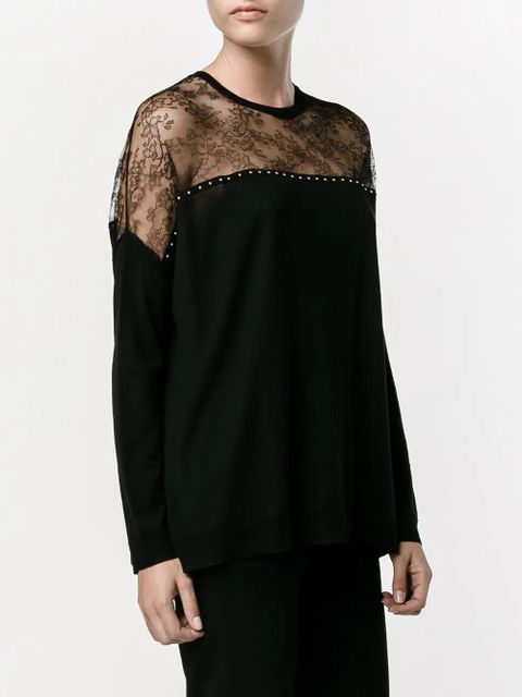 Valentino Garavani lace panel jumper - Black