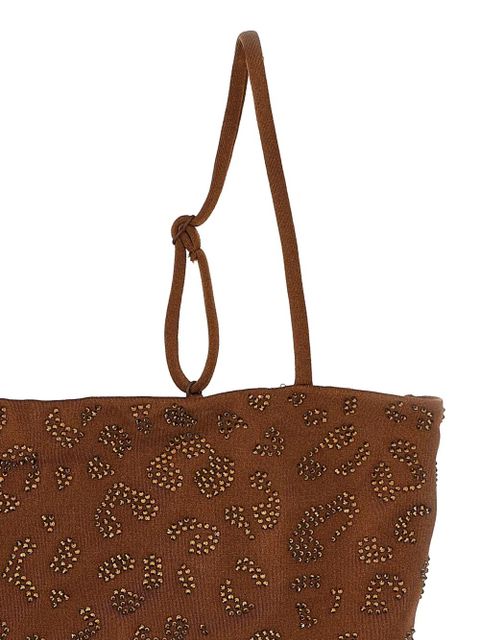 MC2 Saint Barth Athena rhinestone-leopard bikini top - Brown