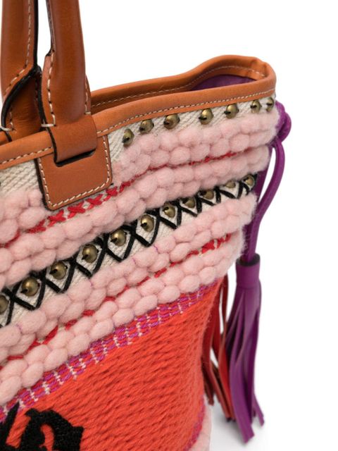 PUCCI embroidered logo striped tote bag