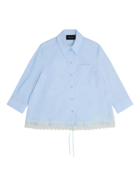 Simone Rocha lace-trim shirt - Blue - zdjęcie produktu nr 1