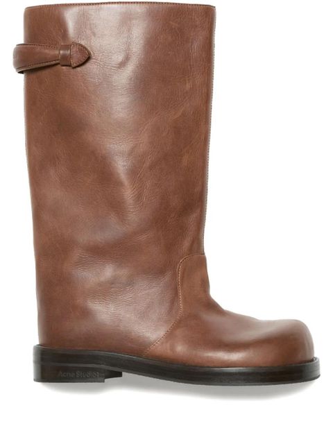 Acne Studios leather knee-high boots - Brown - zdjęcie produktu nr 1