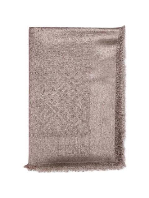 FENDI frayed jacquard scarf - Pink - zdjęcie produktu nr 1
