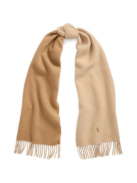 Polo Ralph Lauren szalik wełniany kolor beżowy gładki 455954371 - zdjęcie produktu nr 1