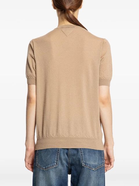 Prada short-sleeved cashmere sweater - Neutrals