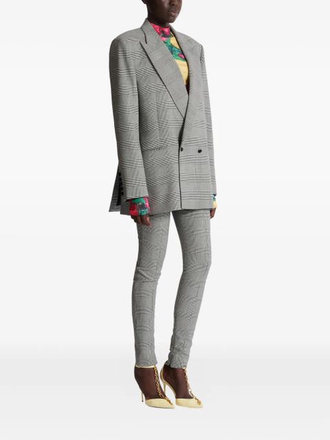 Balmain Prince of Wales-check button blazer - Grey