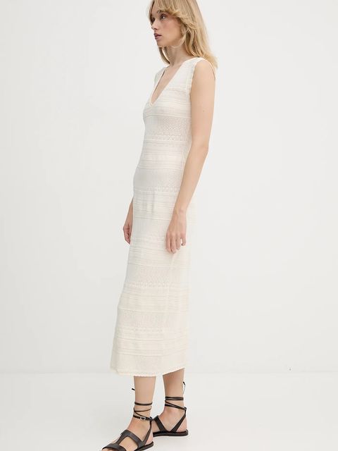 Morgan sukienka kolor beżowy maxi dopasowana RMALISA - zdjęcie produktu nr 2