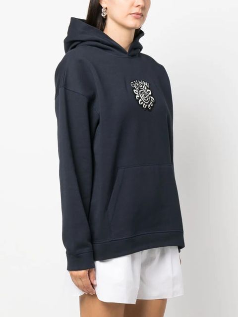 GANNI Isoli Flower organic cotton hoodie - Blue
