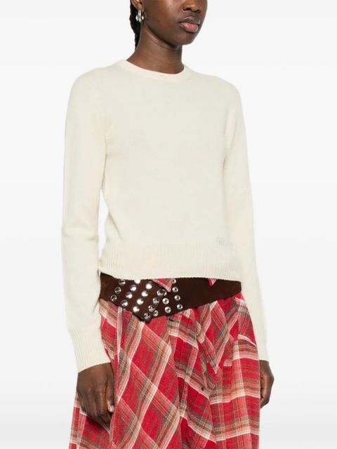 Blumarine crew-neck sweater - Neutrals
