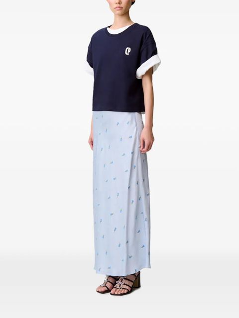 Claudie Pierlot floral-print midi skirt - Blue