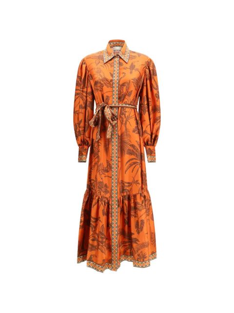 ALEMAIS belt-detail midi dress - Orange - zdjęcie produktu nr 1