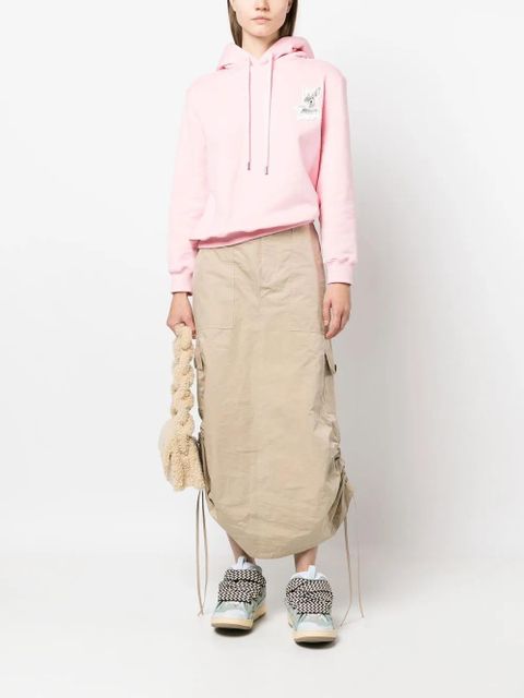 Lanvin rabbit-embroidered drawstring hoodie - Pink - zdjęcie produktu nr 2